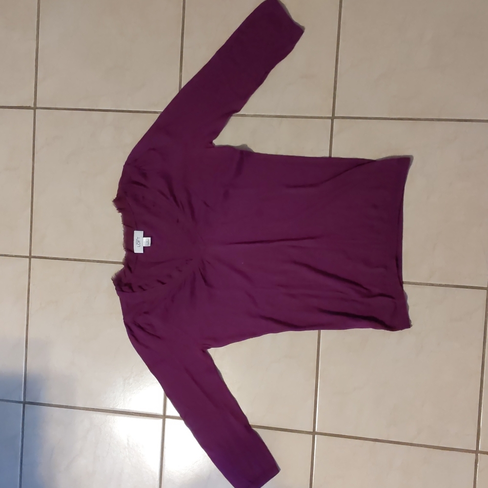 Ann Taylor Loft Purple 3/4 length sleeve Shirt 🟪